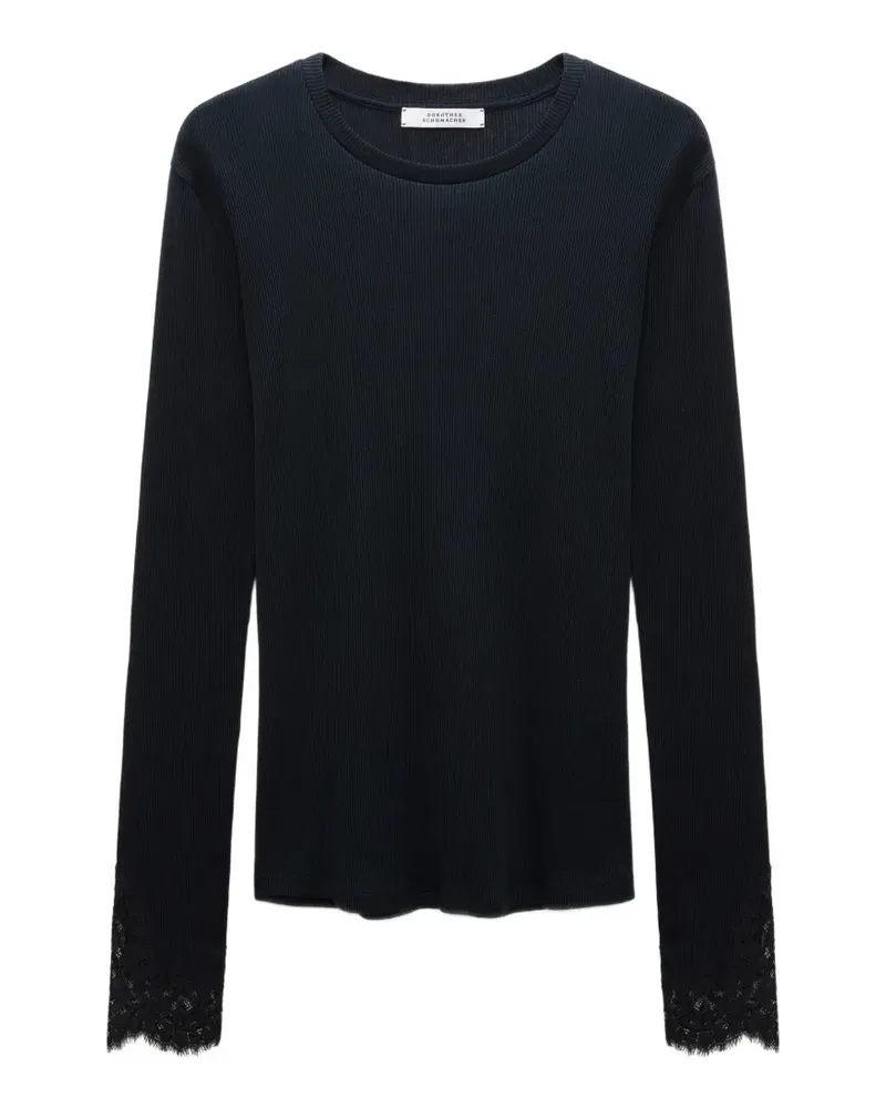 Dorothee Schumacher Pure Sleekness Oberteil mit Spitzenbesatz - Blau Blau