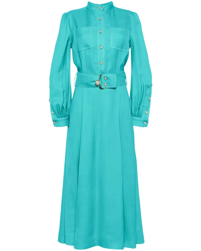 Elie Saab A-Linien-Maxikleid mit Gürtel - Blau Blau