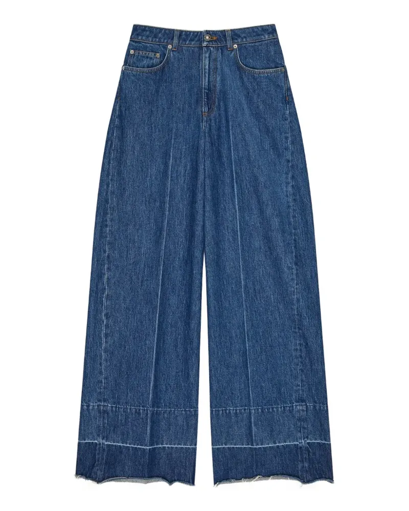 Givenchy chevron-stitch wide-leg jeans - Blau Blau