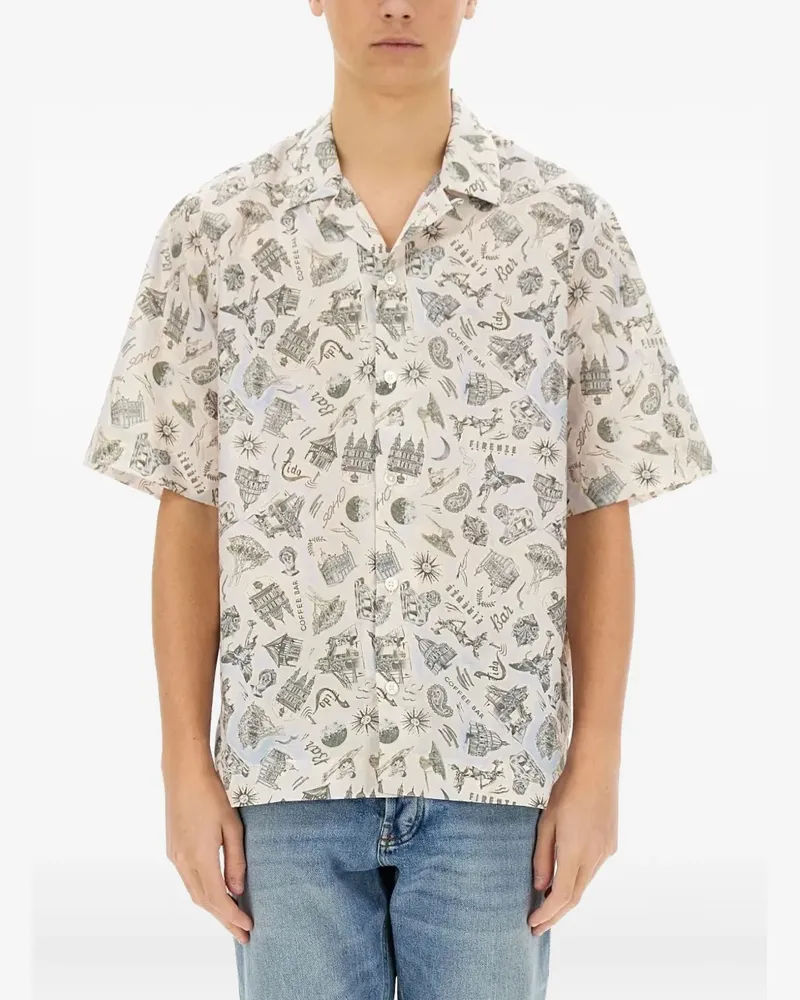 Paul Smith Hemd mit Reverskragen-Print - Blau Blau