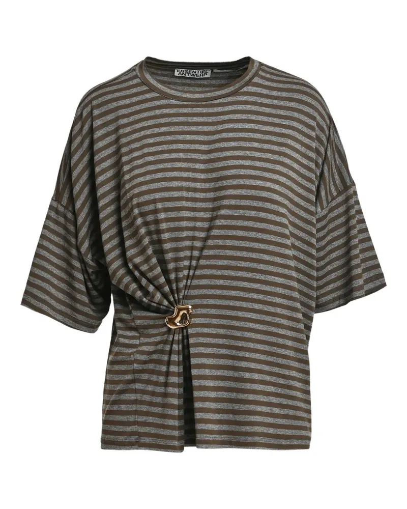 Essentiel Gestreiftes Kriss T-Shirt - Grün Grün