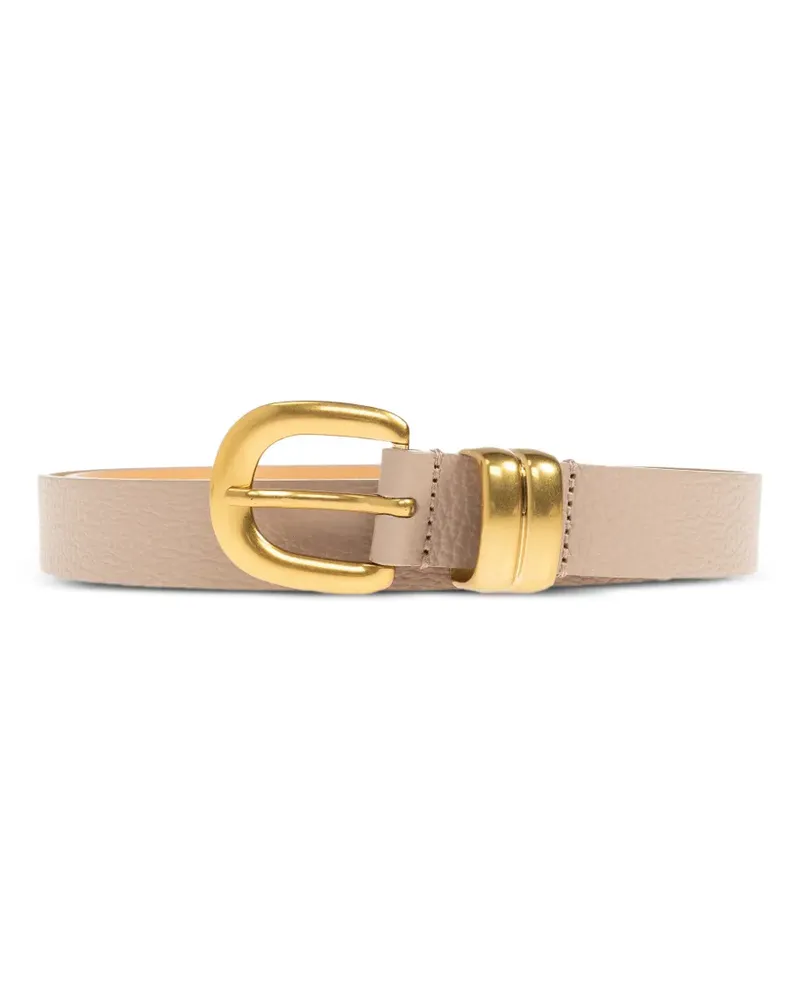 By Malene Birger Zoilo pebbled leather belt - Nude Nude