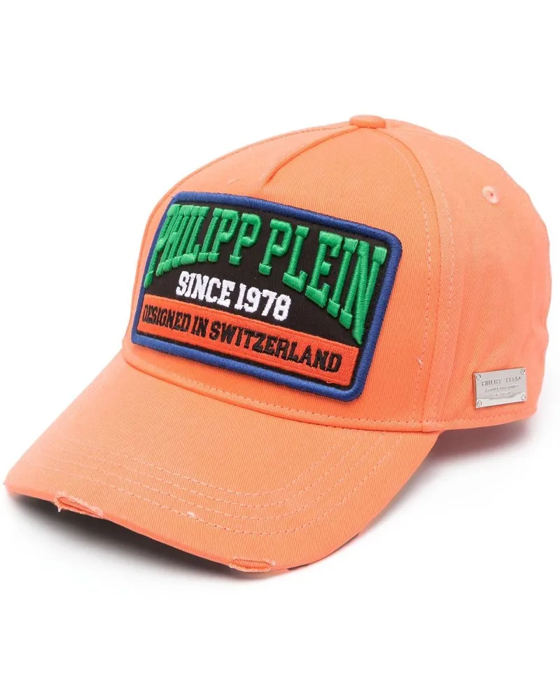 Philipp Plein Baseballkappe in Distressed-Optik - Orange Orange