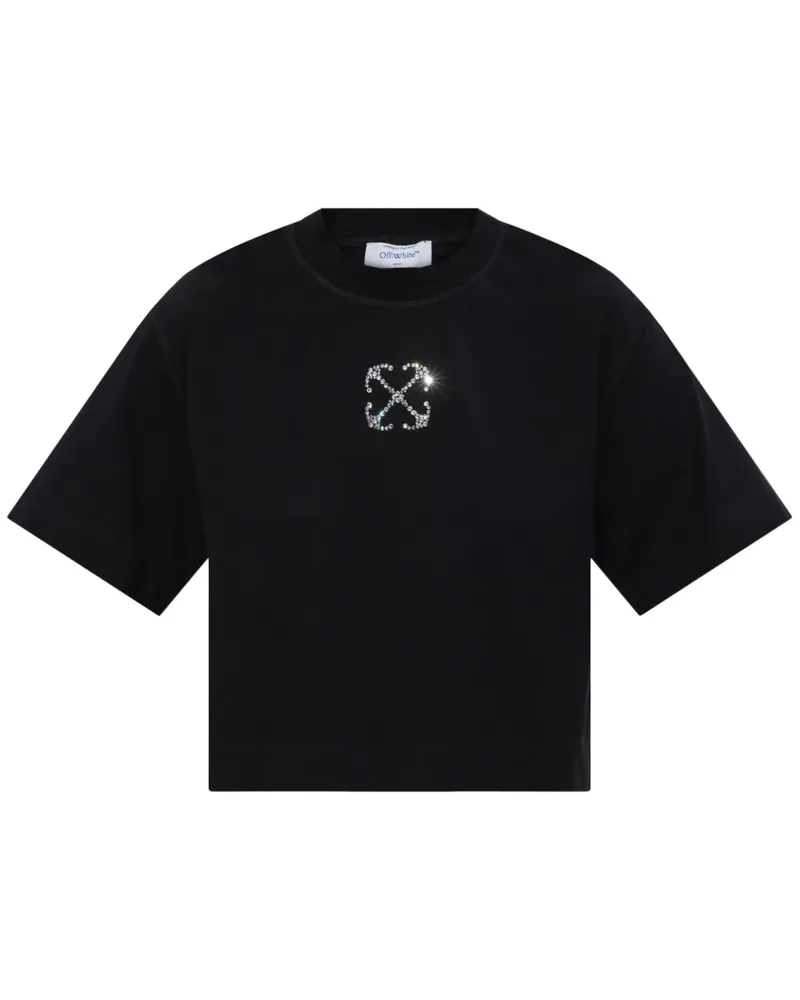 OFF-WHITE Cropped-T-Shirt mit Schmuck-Logo - Schwarz Schwarz
