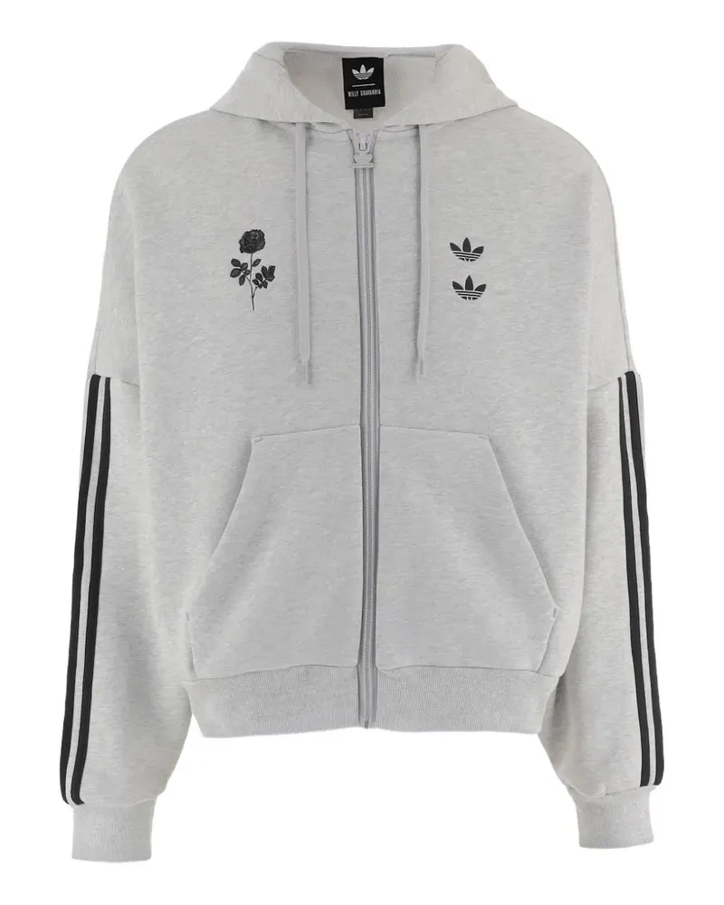adidas Chavarria graphic-print zip-up hoodie - Grau Grau