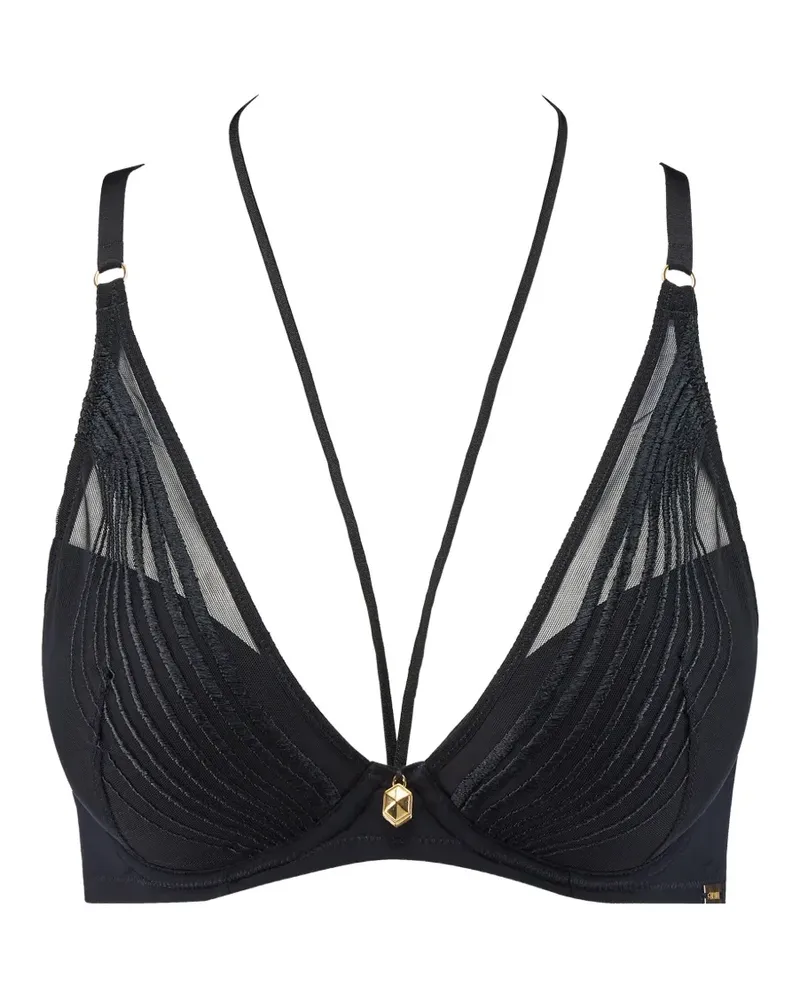 Aubade Bestickter Plunge-BH - Schwarz Schwarz