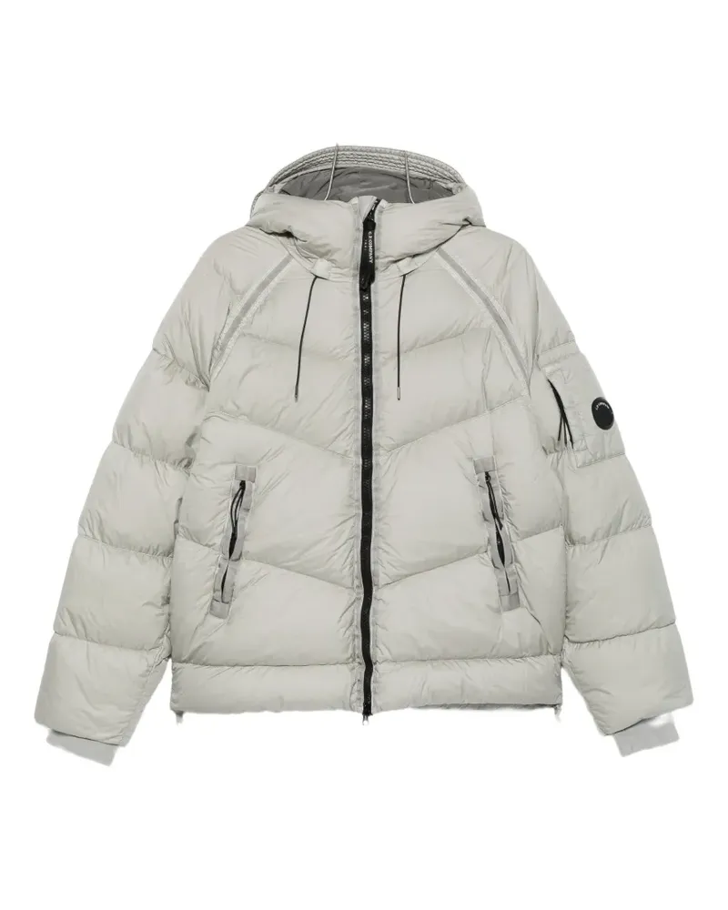 C.P. Company Lens-detail hooded puffer jacket - Grau Grau