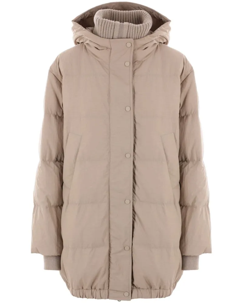 Brunello Cucinelli Daunenjacke mit Kapuze - Nude Nude