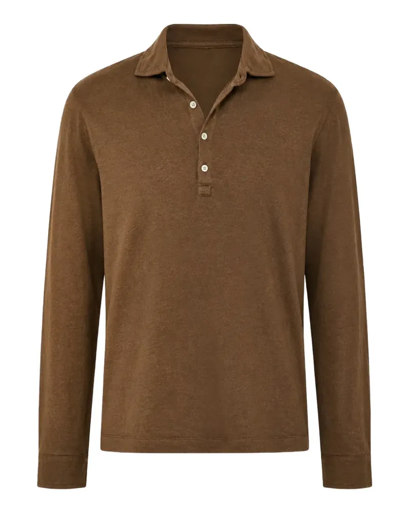 Massimo Alba Raya long-sleeve polo shirt - Braun Braun