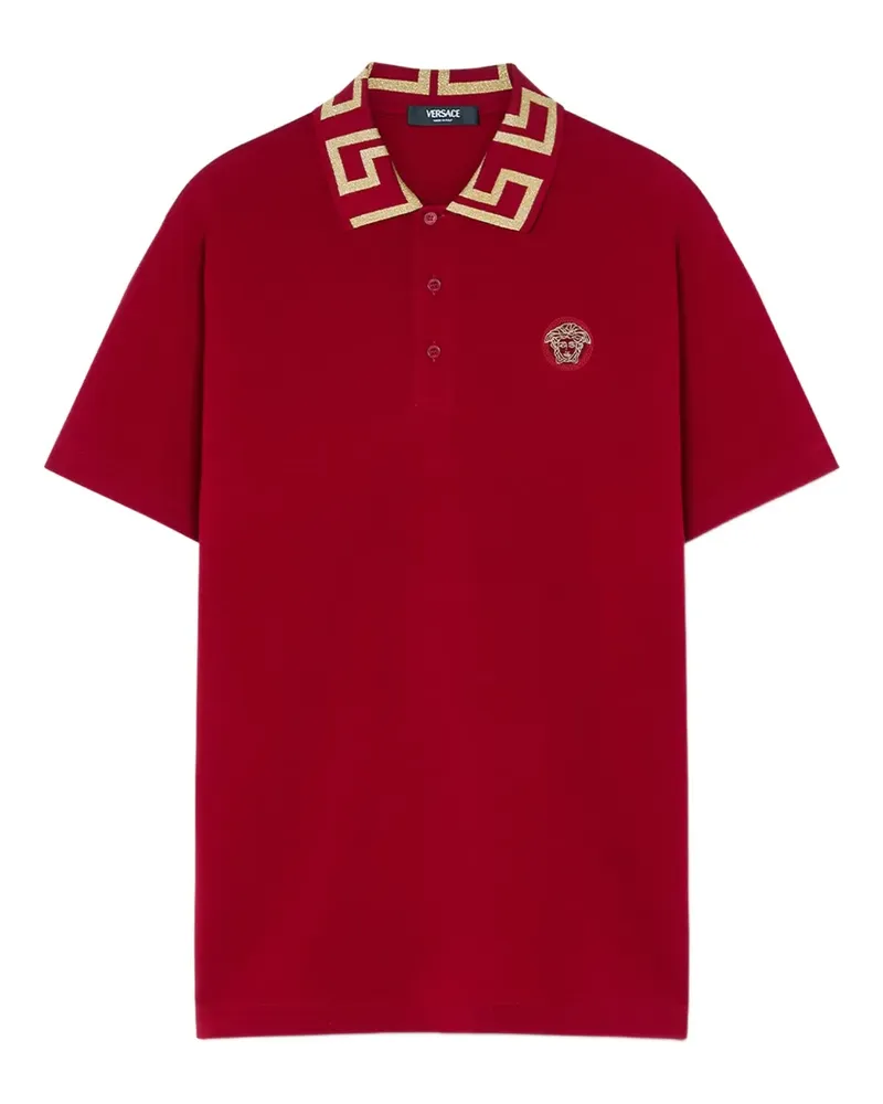 Versace Poloshirt mit Medusa-Kopf-Stickerei - Rot Rot