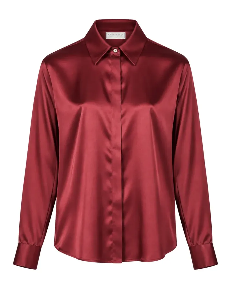 Antonelli Firenze Chisone satin-finish long-sleeve shirt - Rot Rot