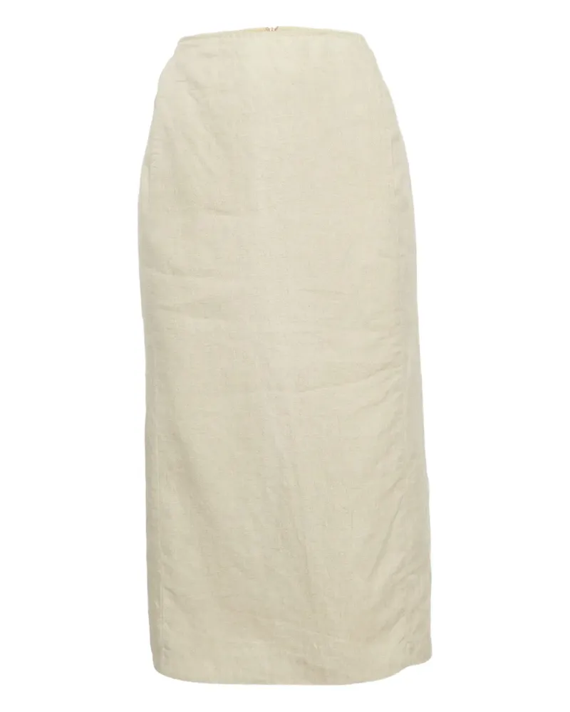 Max Mara Midirock aus Leinen - Nude Nude