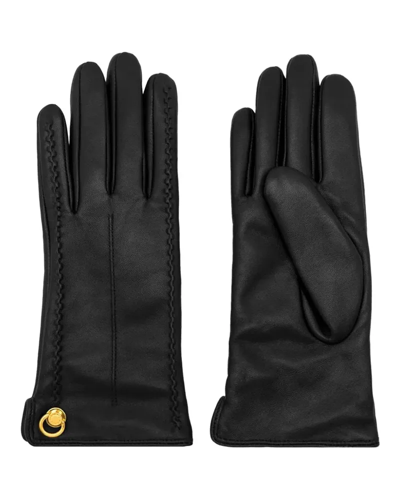 Gianni Chiarini Lederhandschuhe mit Logo-Detail - Schwarz Schwarz
