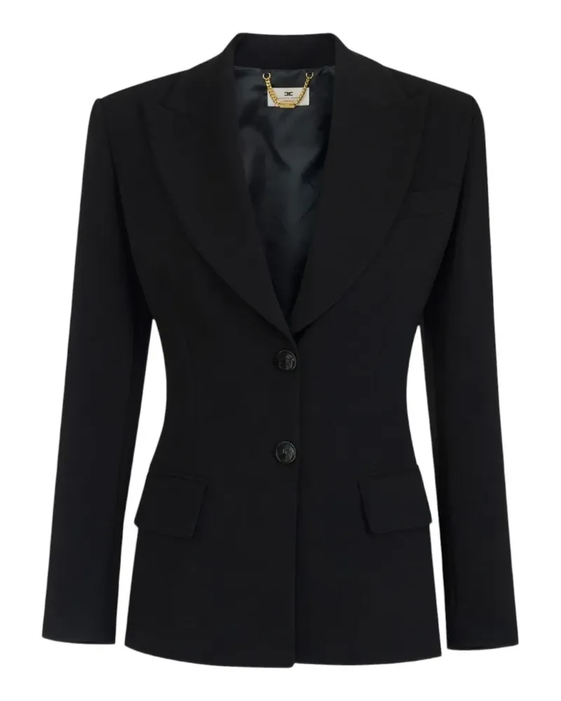 Elisabetta Franchi Leichte Kreppjacke mit Schnürung - Schwarz Schwarz