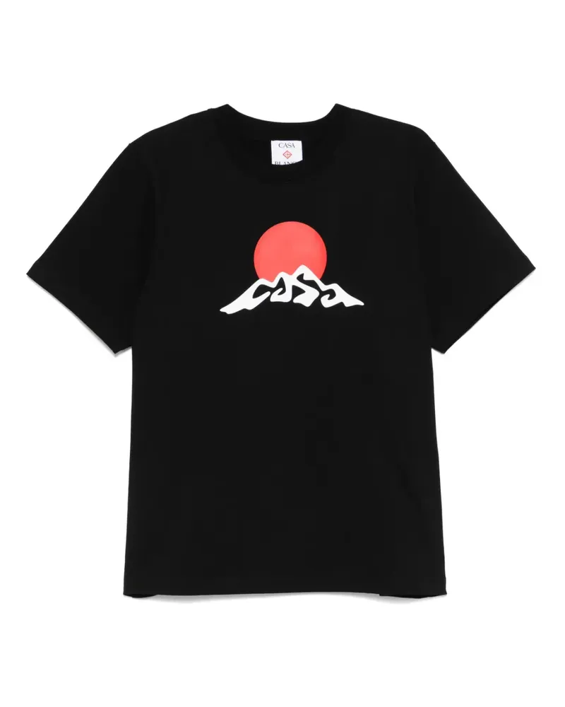 Casablanca Paris T-Shirt aus Bio-Baumwolle - Schwarz Schwarz