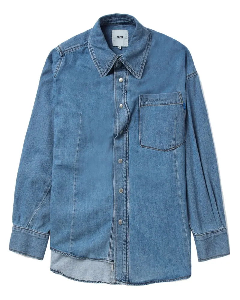 SJYP asymmetric denim shirt Blue