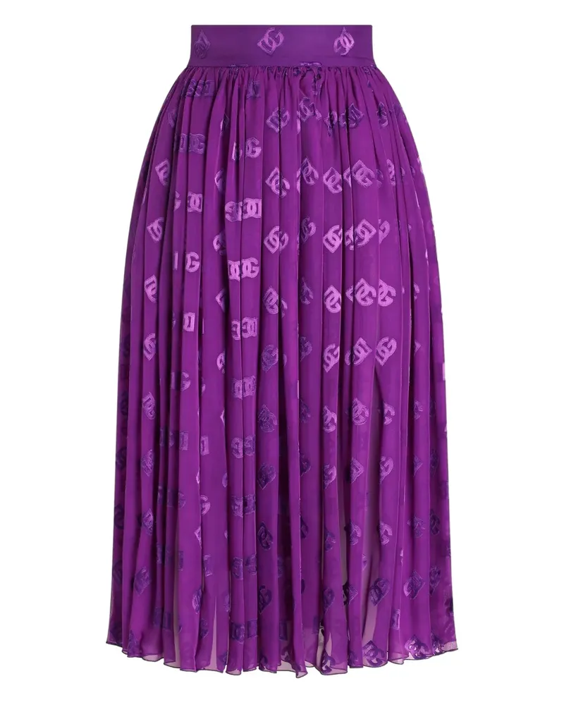 Dolce & Gabbana Midirock mit Logo-Print - Violett Violett