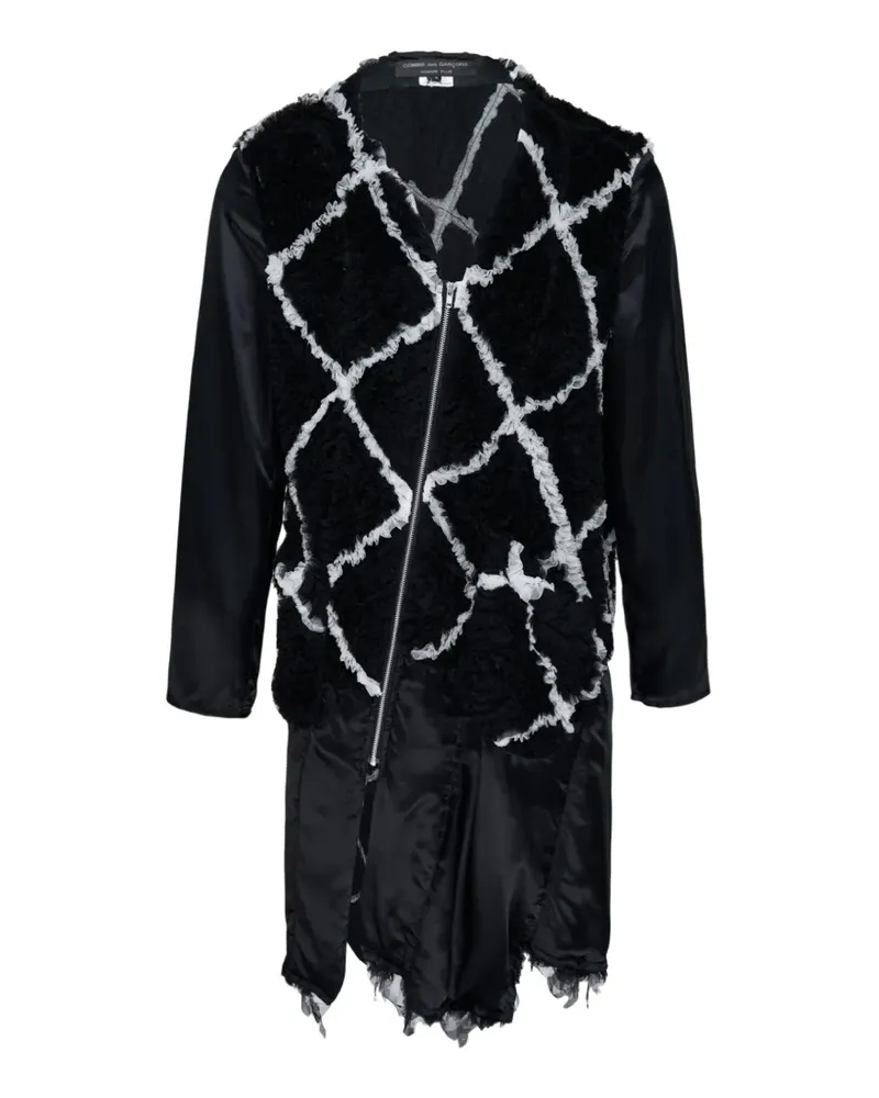 Comme des Garçons ruffled panelled coat - Schwarz Schwarz