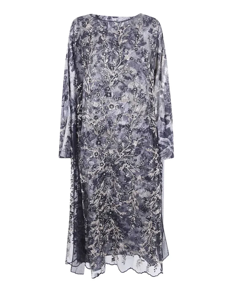 Antonio Marras bead-embellished floral-lace midi dress - Grau Grau