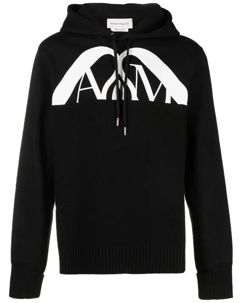 Alexander McQueen Hoodie mit Logo-Print Schwarz