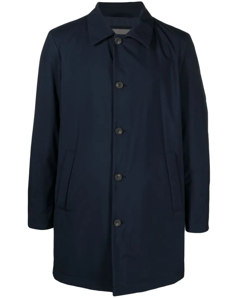 Corneliani Wasserabweisender Midimantel mit Futter - Blau Blau