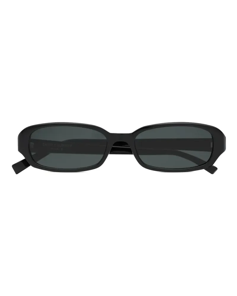 Saint Laurent Sonnenbrille mit ovalem Gestell - Schwarz Schwarz