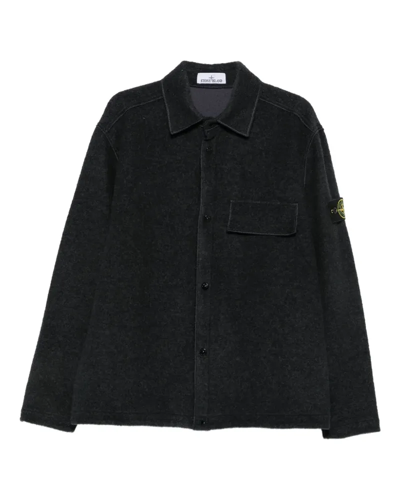 Stone Island Hemdjacke mit Logo-Patch - Blau Blau