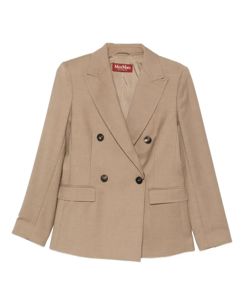 Max Mara double-breasted peak-lapels jacket - Nude Nude