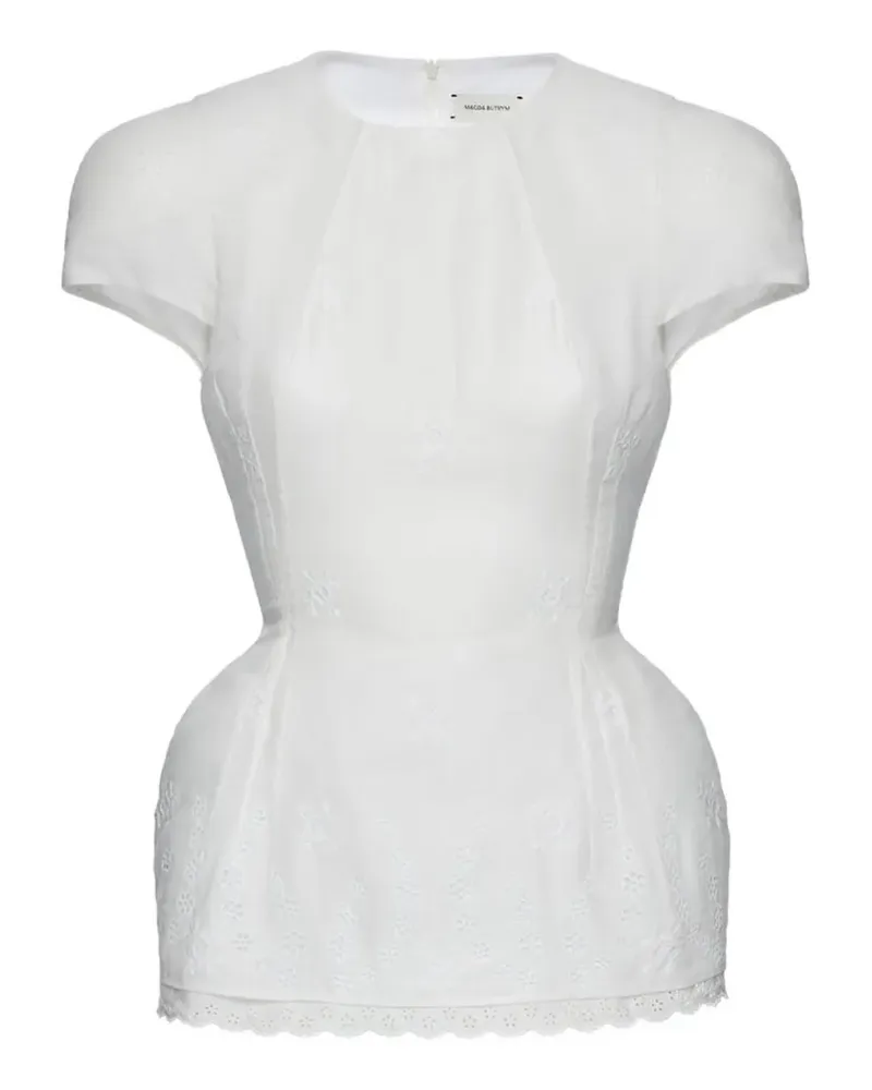 Magda Butrym broderie-anglaise top - Weiß Weiß