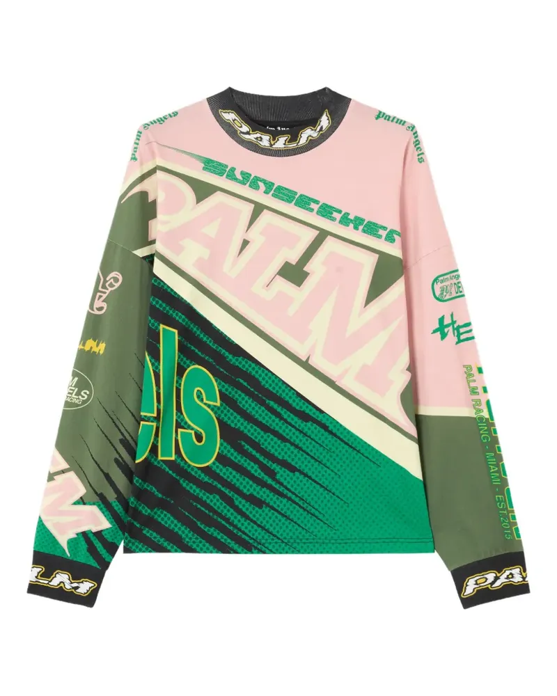 Palm Angels Langarmshirt mit grafischem Print - Rosa Rosa