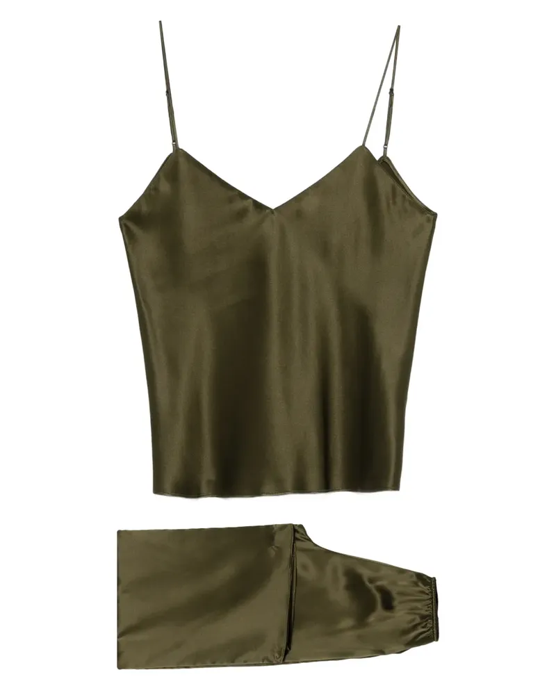 Olivia von Halle Bliss spaghetti-strap 'pyjama (set of two) - Grün Grün