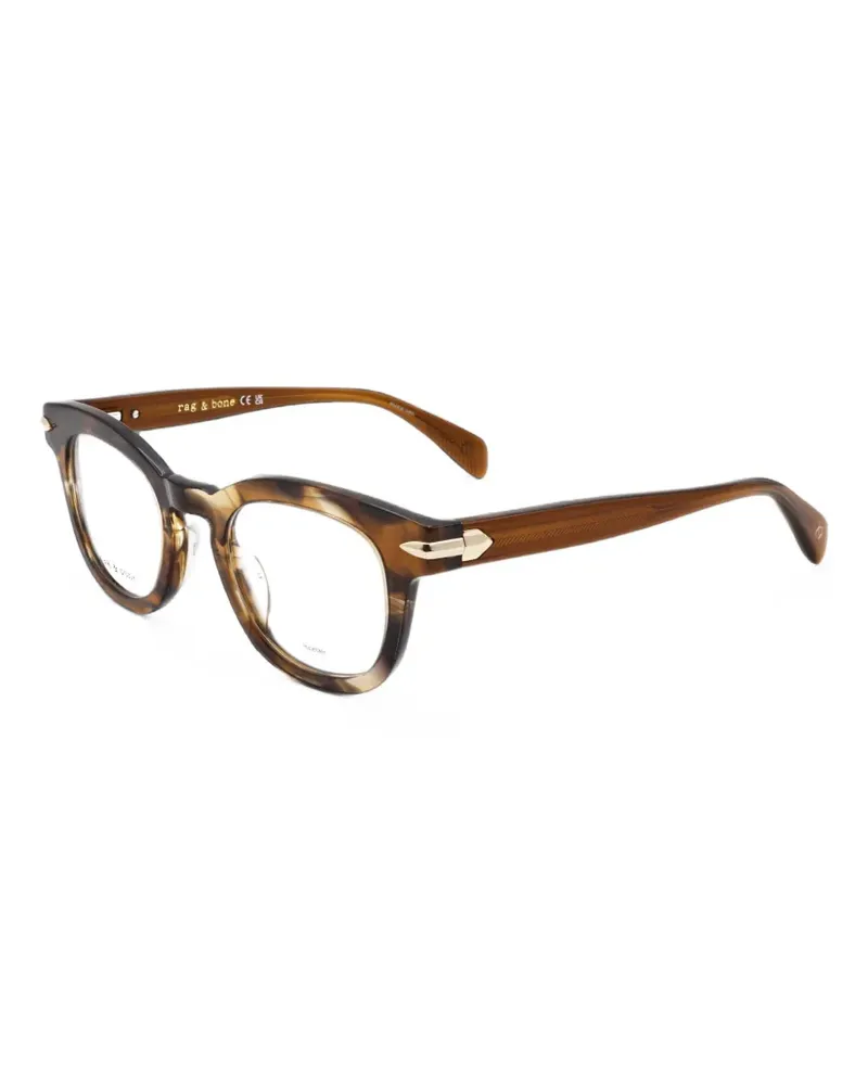 Rag & Bone Eckige Brille in Schildpattoptik - Braun Braun