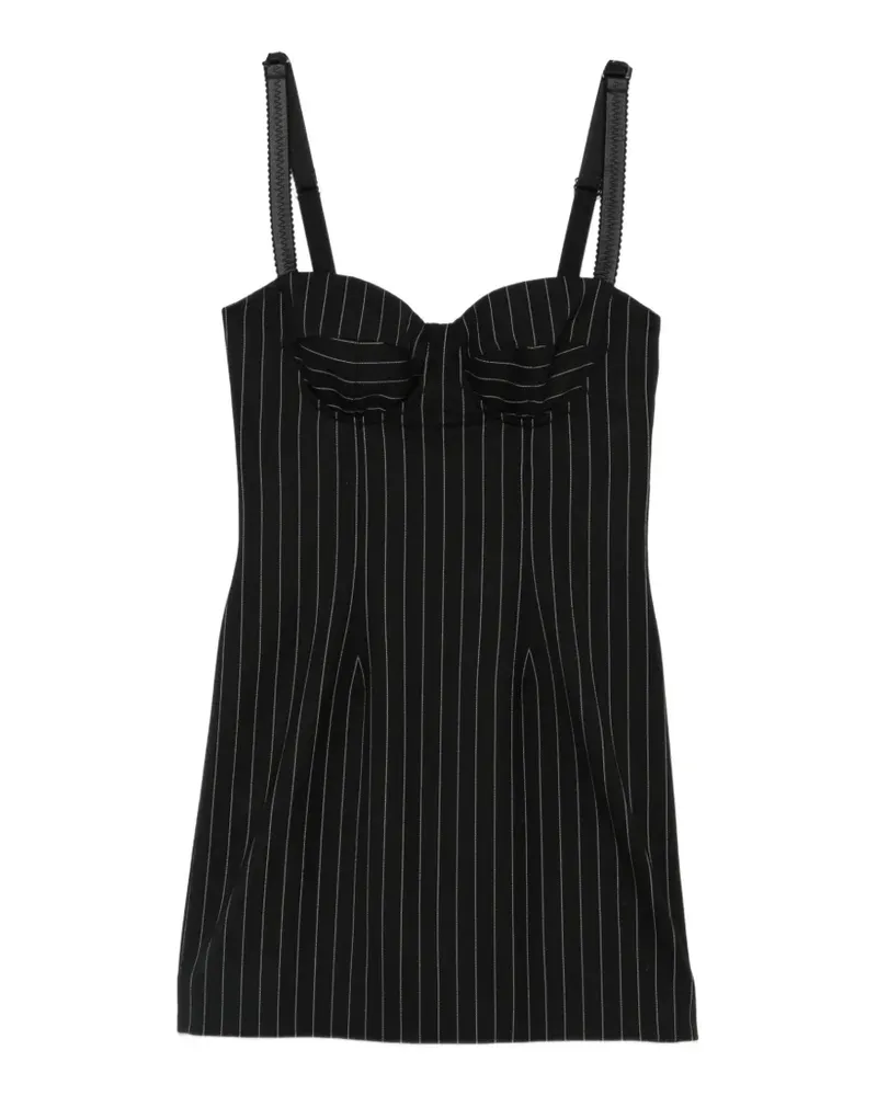 Dolce & Gabbana Kleid mit Nadelstreifen und Herzausschnitt - Schwarz Schwarz