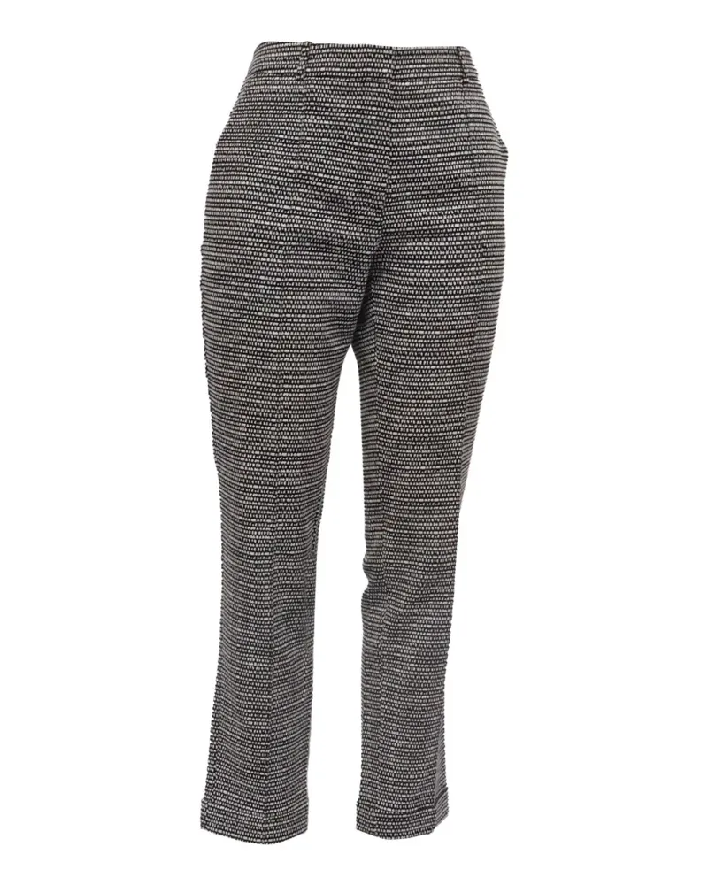 HUGO BOSS 2020s textured houndstooth trousers - Schwarz Schwarz