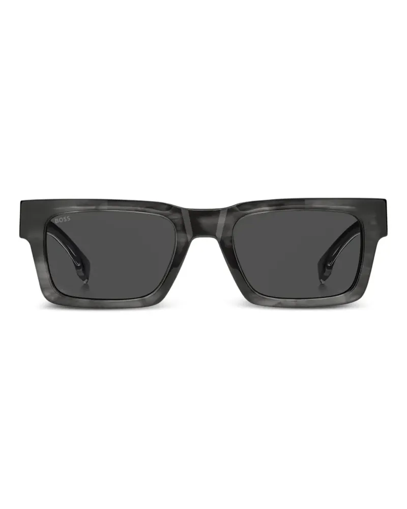 HUGO BOSS Sonnenbrille mit eckigem Gestell - Grau Grau