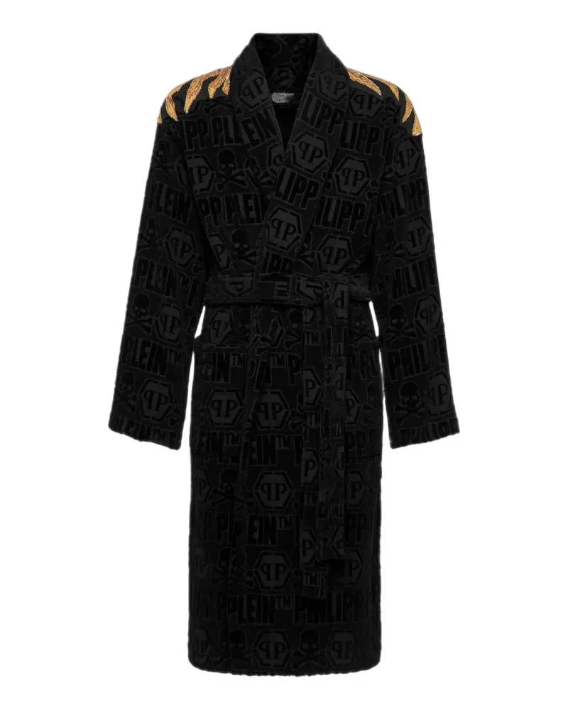 Philipp Plein Golden Eagle bathrobe - Schwarz Schwarz