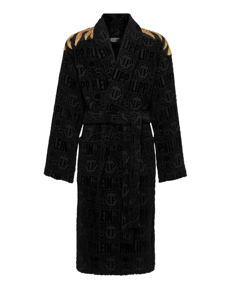 Philipp Plein Golden Eagle bathrobe - Schwarz Schwarz