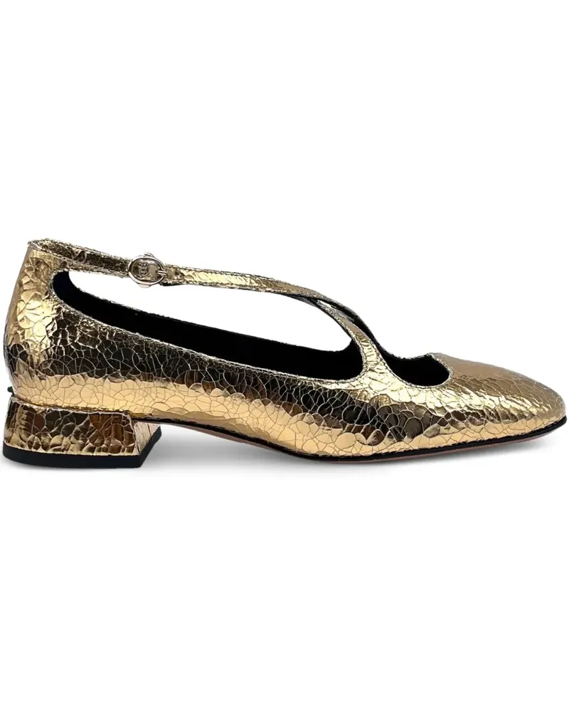 A.BOCCA Two for Love criss-cross-strap pumps - Gold Gold