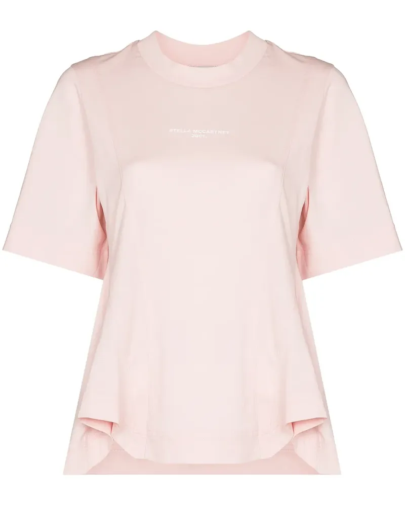 Stella McCartney Kurzärmeliges T-Shirt mit Logo-Print - Rosa Rosa