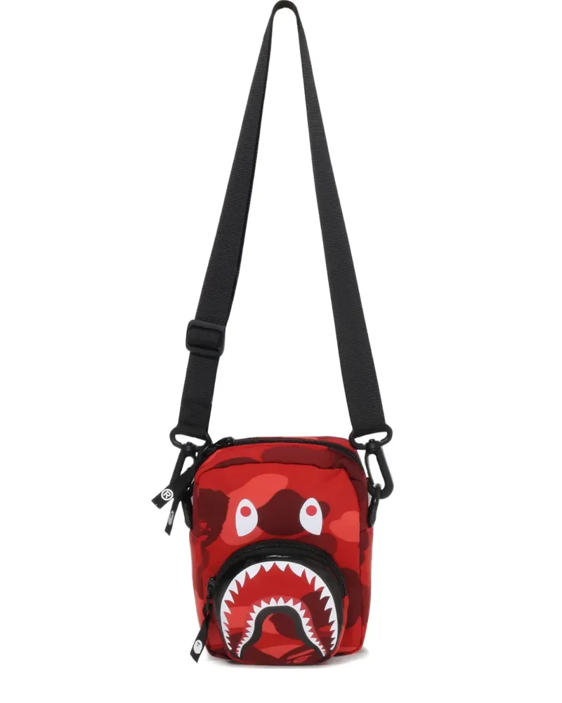 BAPE shark-head messenger bag - Rot Rot