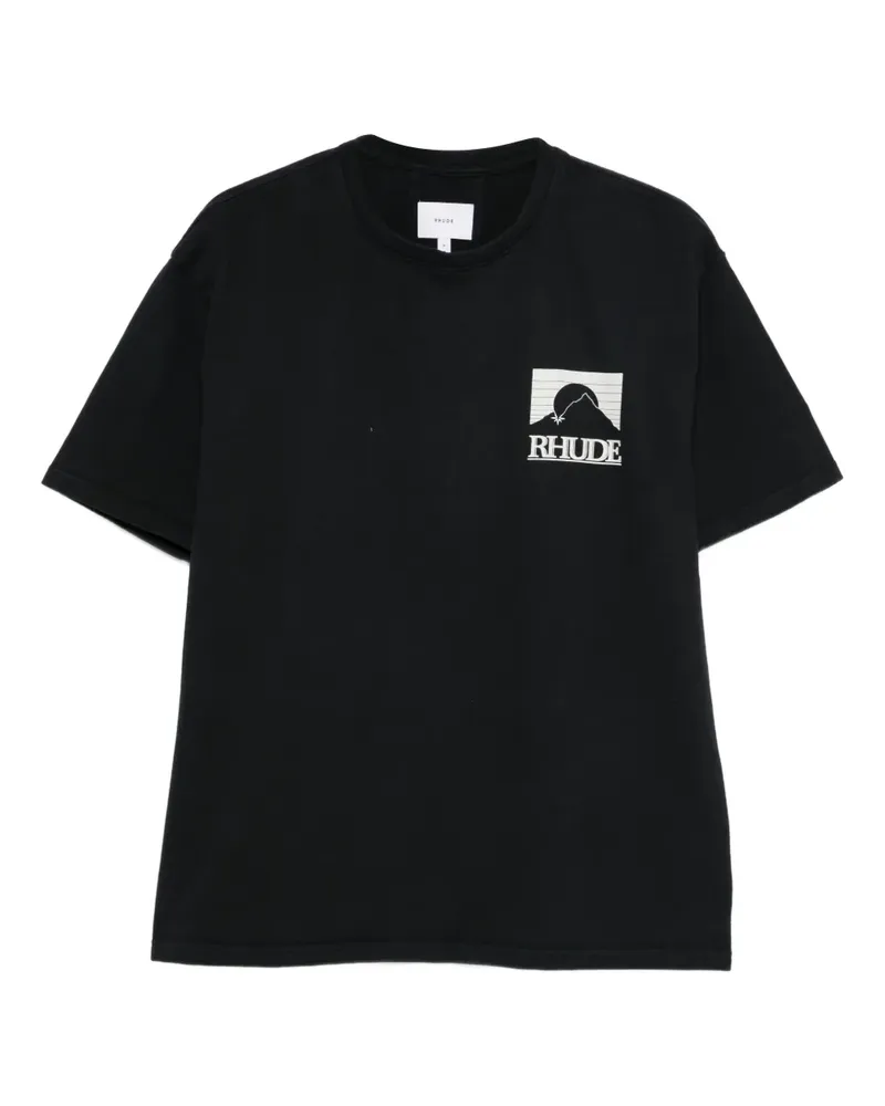 RHUDE graphic crew-neck T-shirt - Schwarz Schwarz