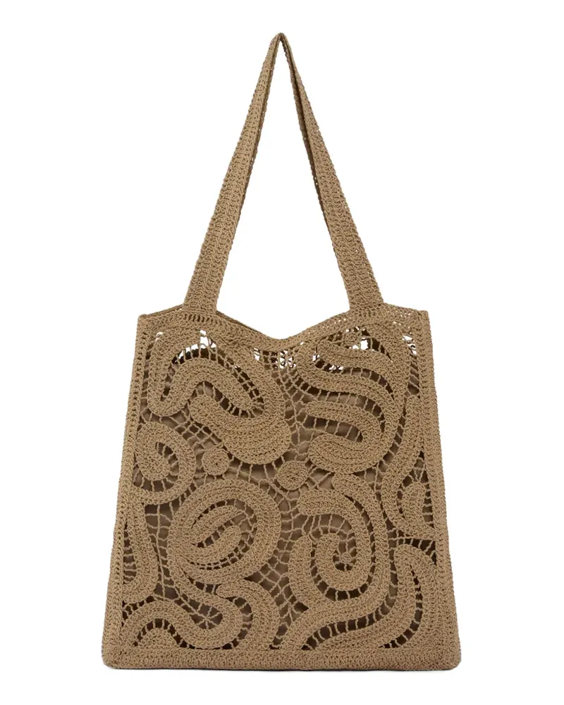 Pinko Gehäkelte Schultertasche - Nude Nude