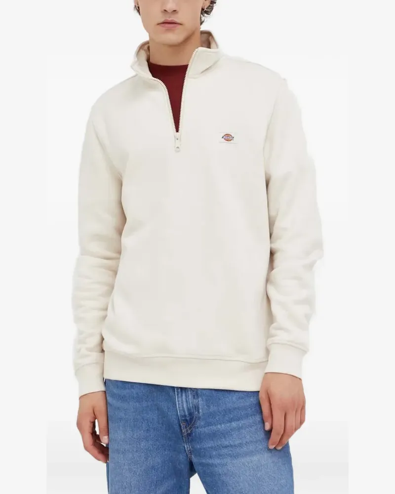 Dickies quarter-zip logo-patch sweater - Nude Nude