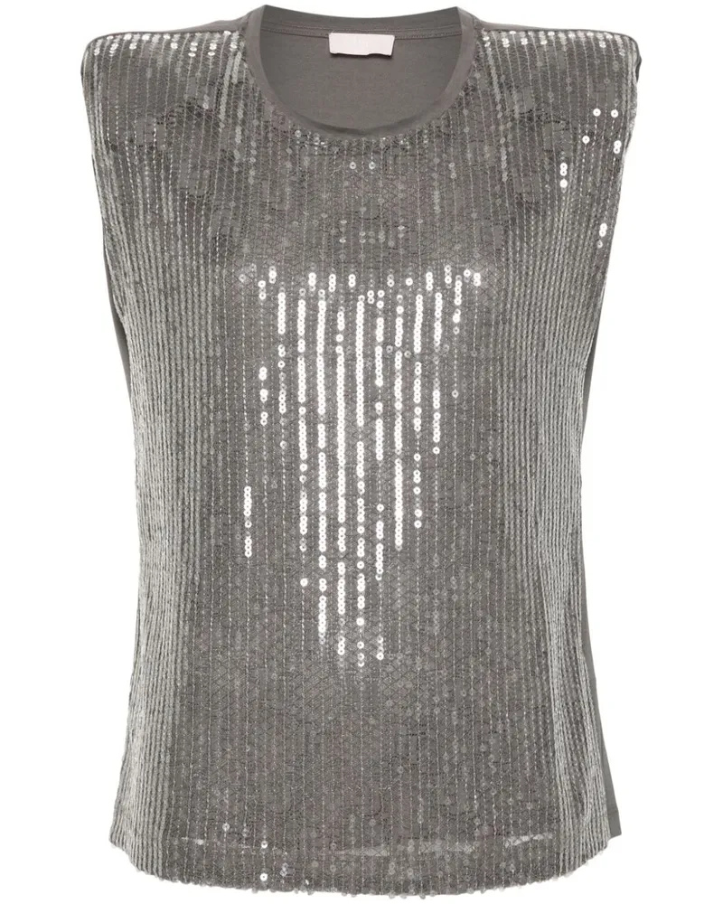 Liu Jo Trägershirt mit Pailletten - Grau Grau