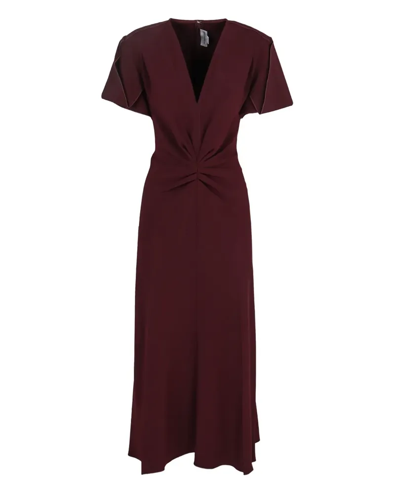 Victoria Beckham V-neck pleated midi dress - Rot Rot