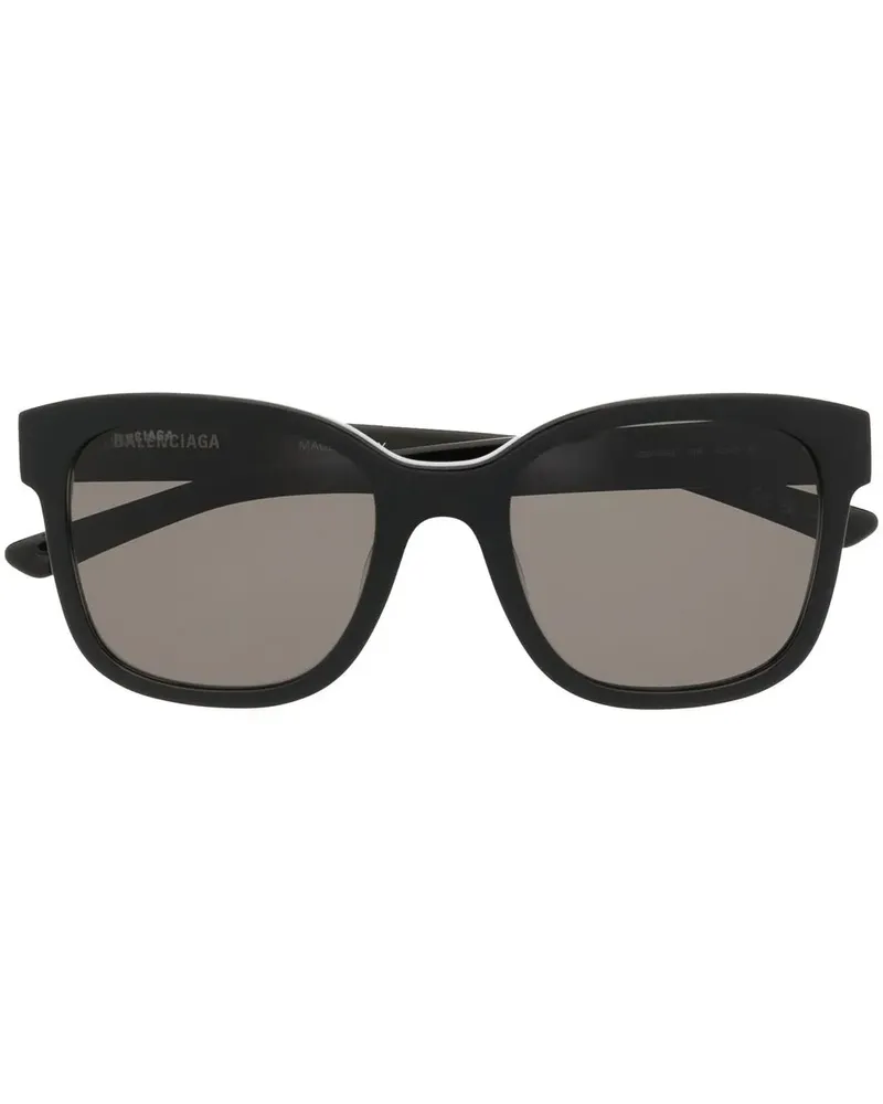 Balenciaga Eckige Sonnenbrille mit Logo-Print - Schwarz Schwarz