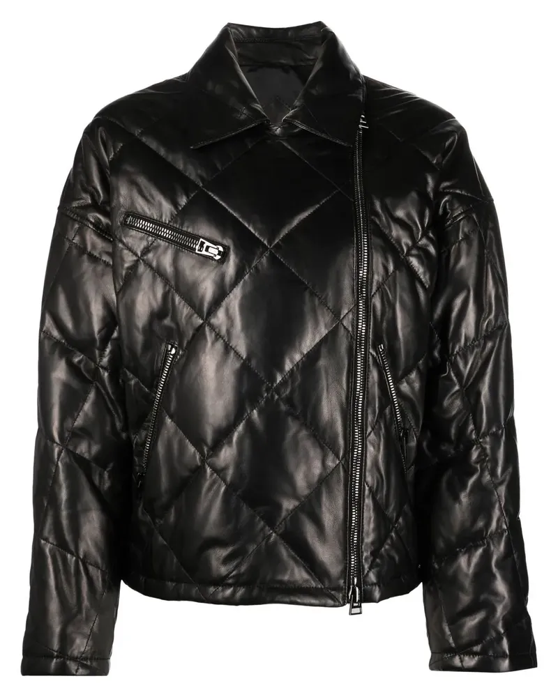Tom Ford Gesteppte Lederjacke - Schwarz Schwarz