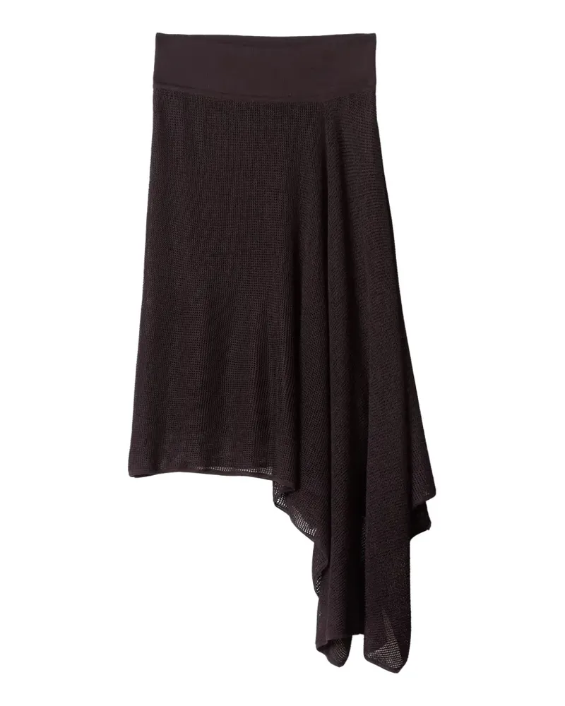 Jacquemus asymmetric open-knit midi skirt - Braun Braun