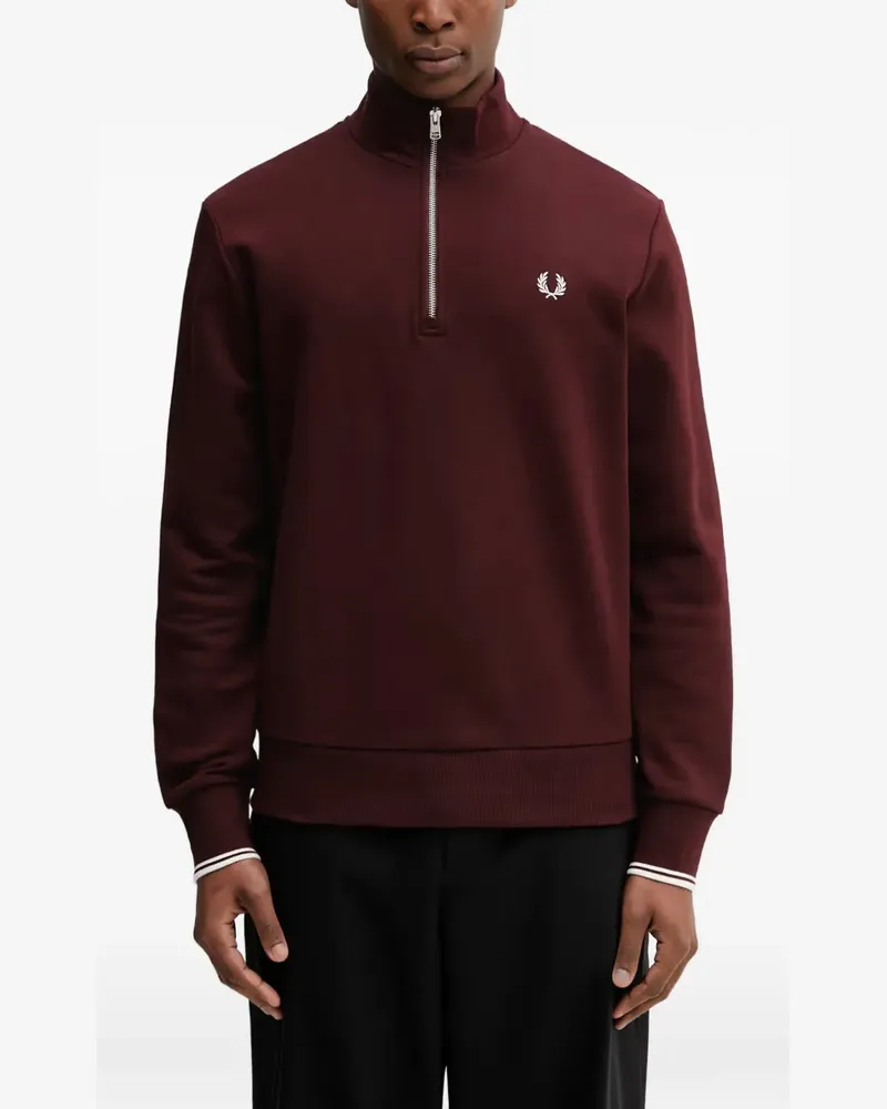 Fred Perry half-zip embroidered-logo sweater - Rot Rot