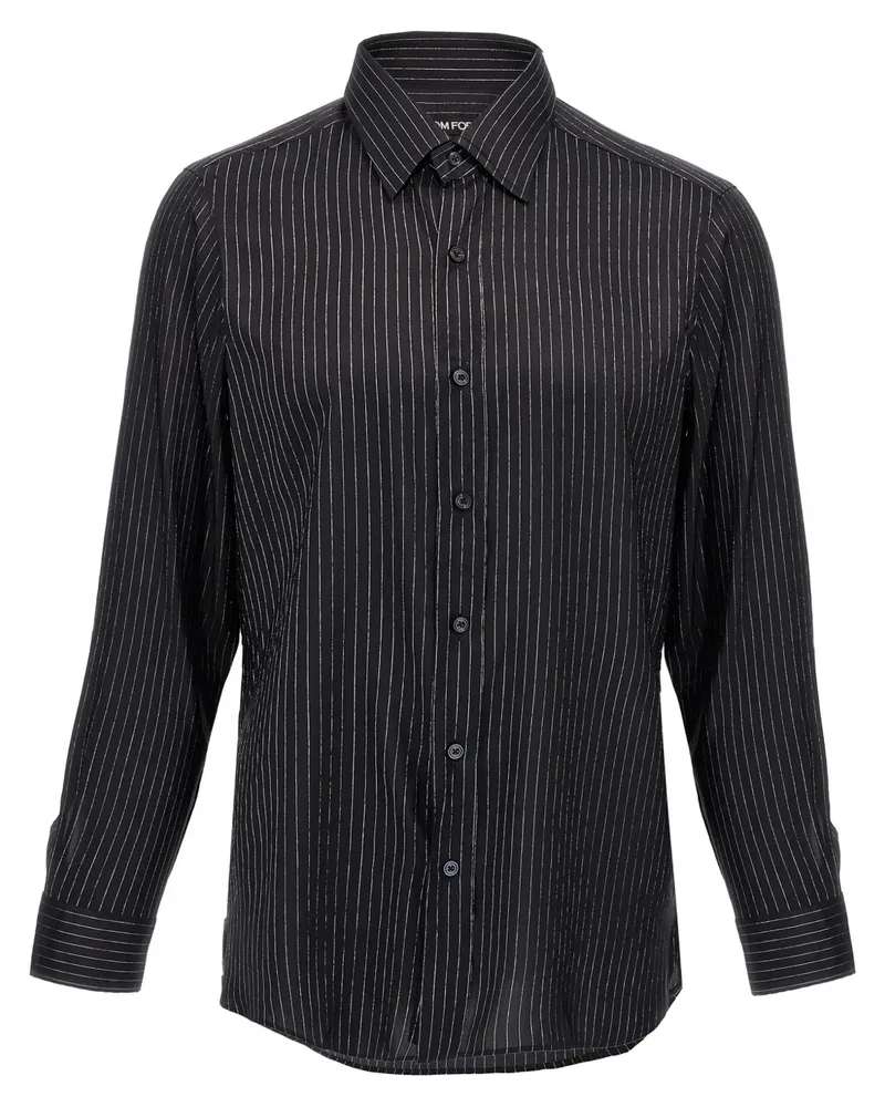 Tom Ford Hemd mit Nadelstreifen - Schwarz Schwarz